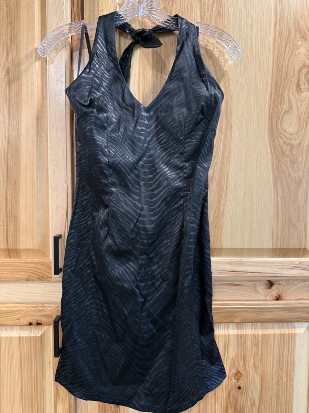 Hot Kiss Vintage Y2K Punk Goth Black Animal Print Halter Mini Dress Size S